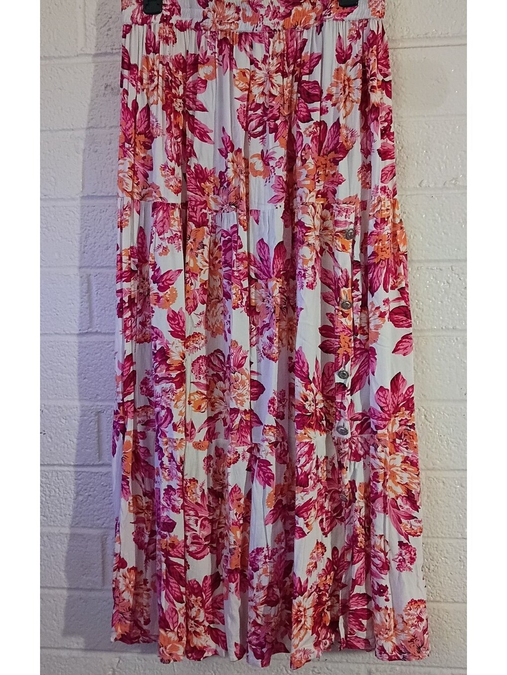 Crazy Cowgirl Women's Floral Rayon Maxi Skirt Size L